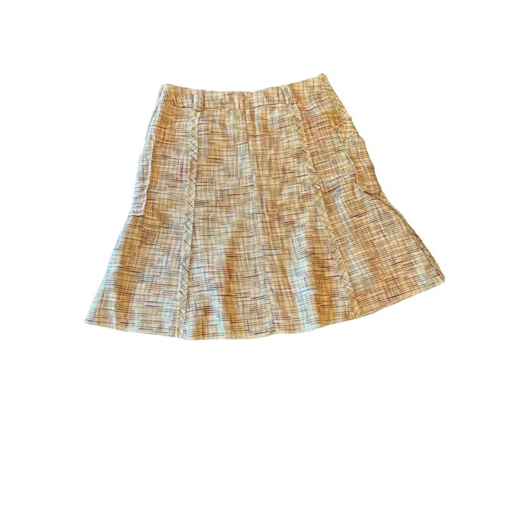 To The Max Skirt Moss Green Tweed A-Line Knee Length YDX33-359 Raw Edge Trim 8 - Picture 5 of 6